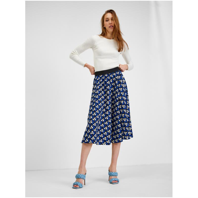 Kék női rakott mintás szoknya