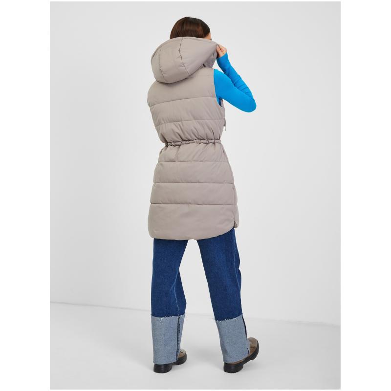 Šedá dámská prošívaná vesta