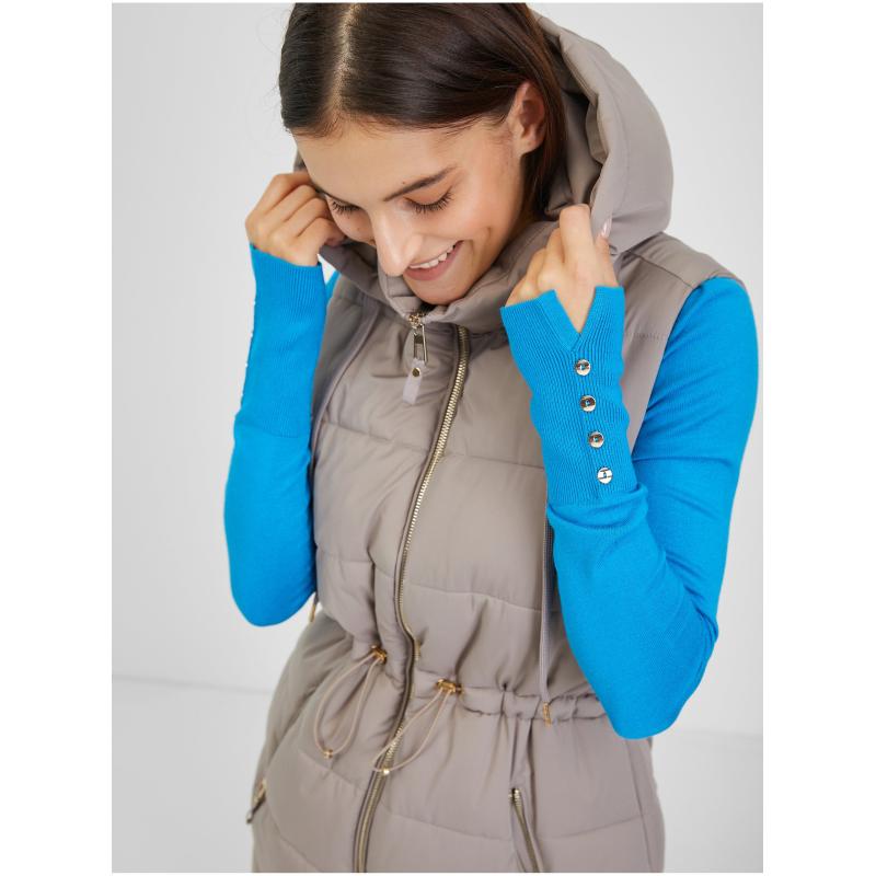 Šedá dámská prošívaná vesta