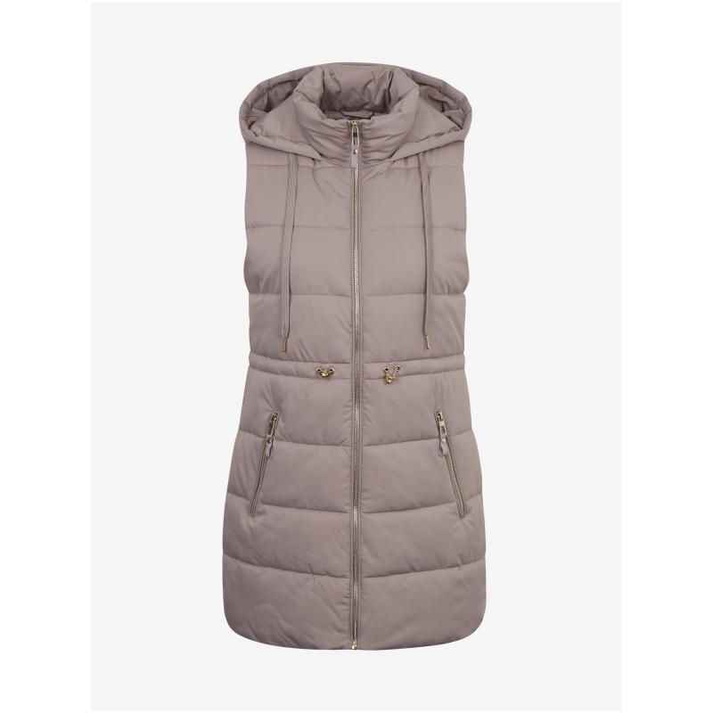 Šedá dámská prošívaná vesta