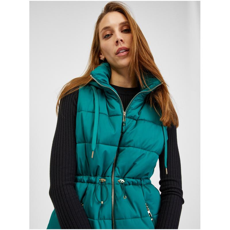 Sötétzöld Női steppelt mellény