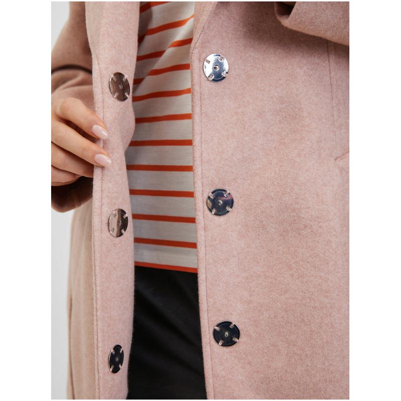 Rózsaszín női télikabát övvel