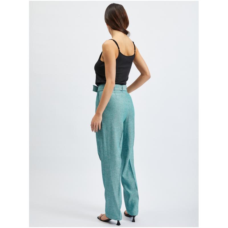 Zelené dámské kalhoty