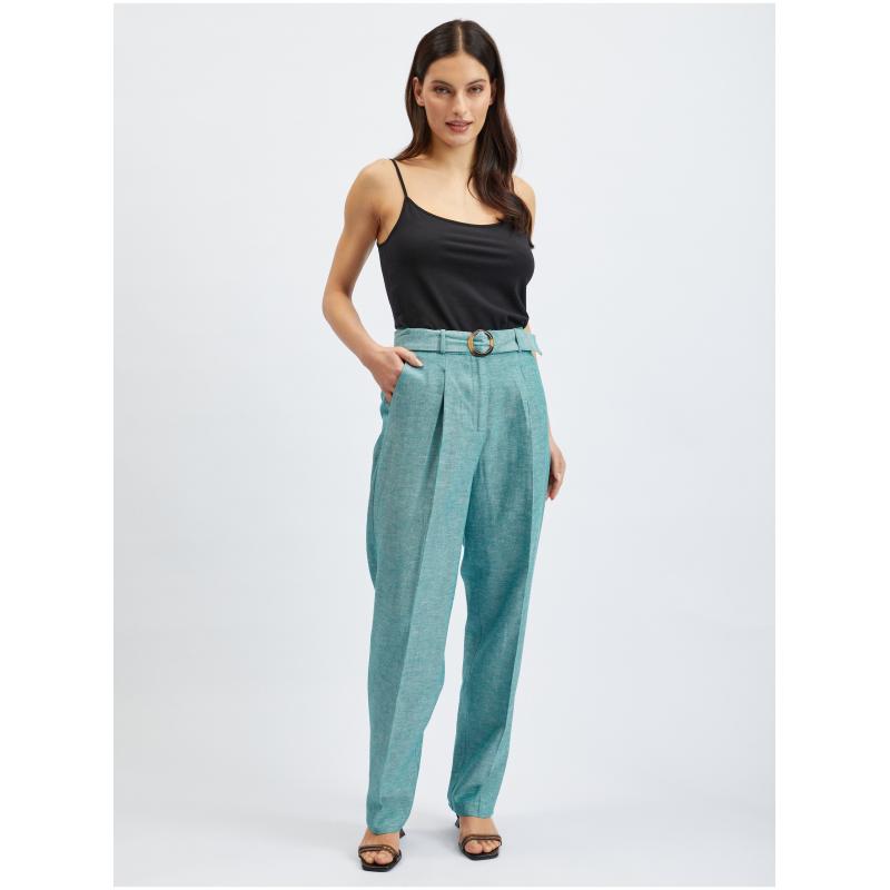 Zelené dámské kalhoty