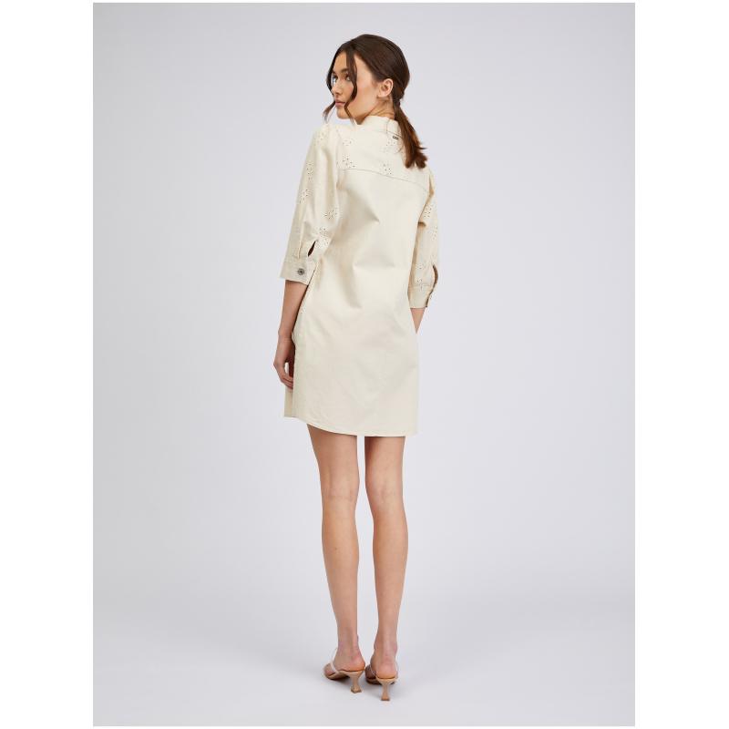 Bézs színű női farmerruha