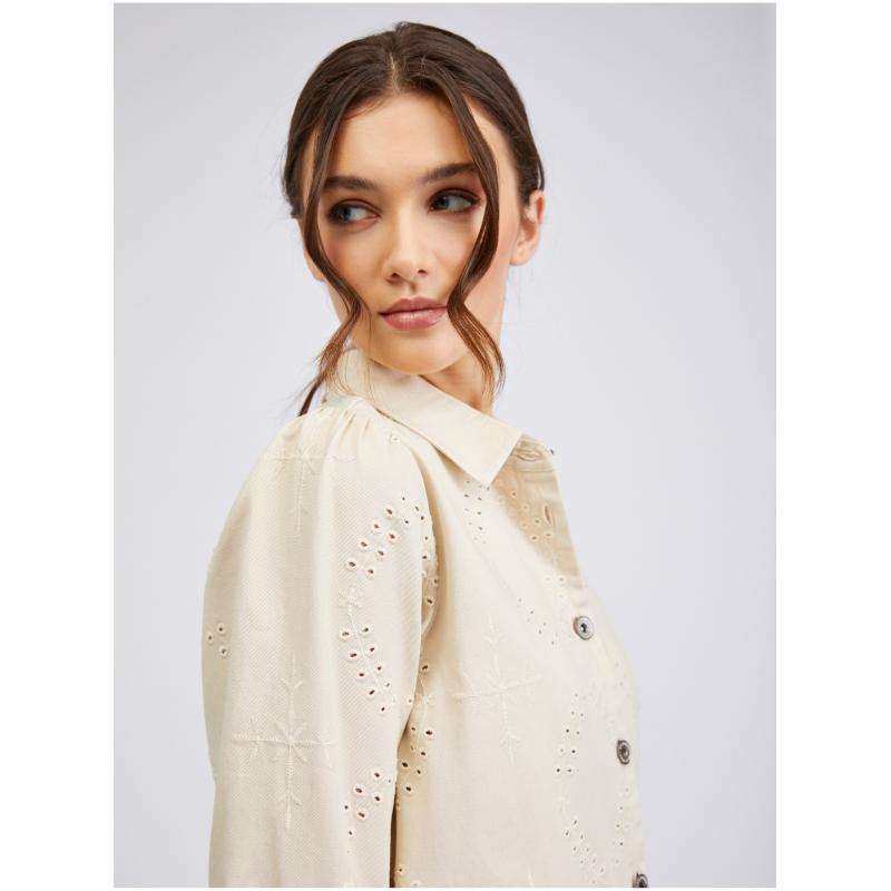 Bézs színű női farmerruha