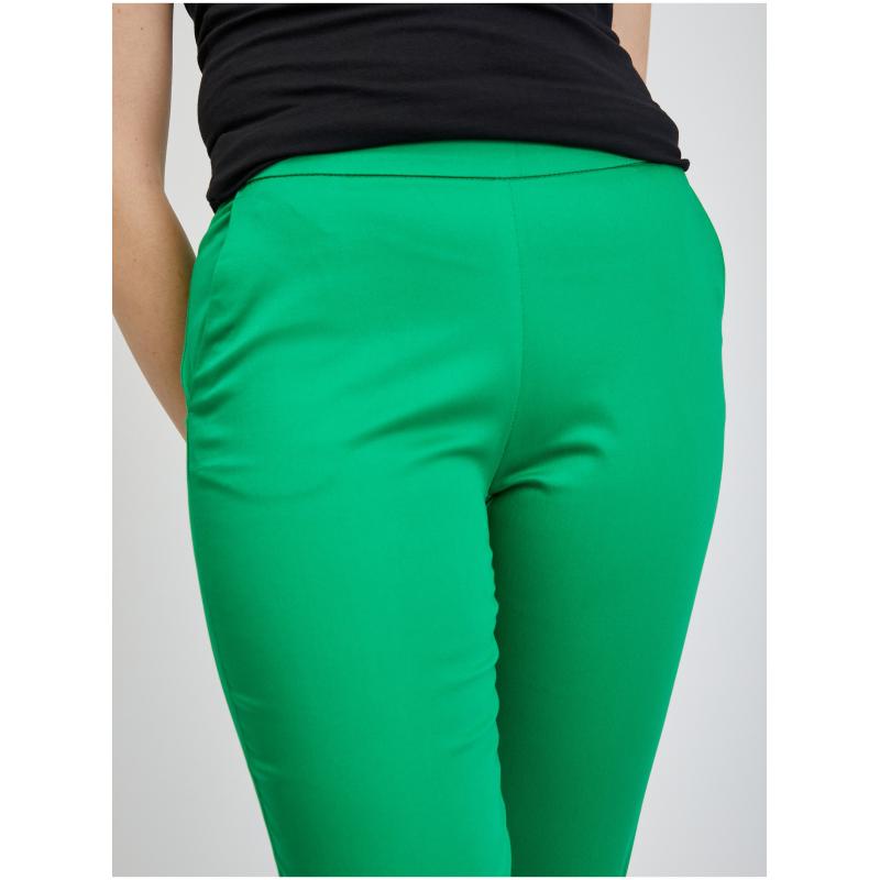 Zelené dámske skrátené nohavice