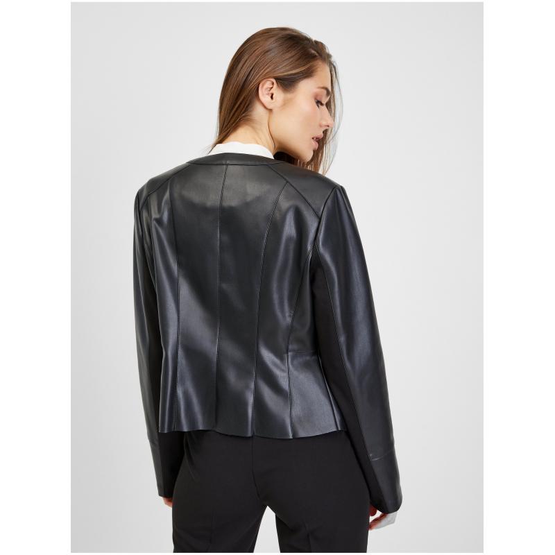 Černá dámská koženková bunda