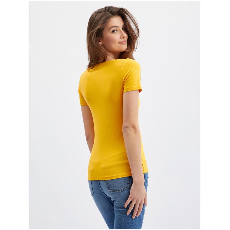 Žluté dámské basic tričko