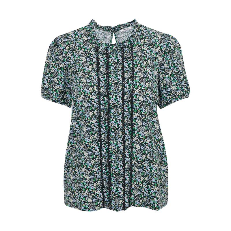 Zelená dámská vzorovaná halenka