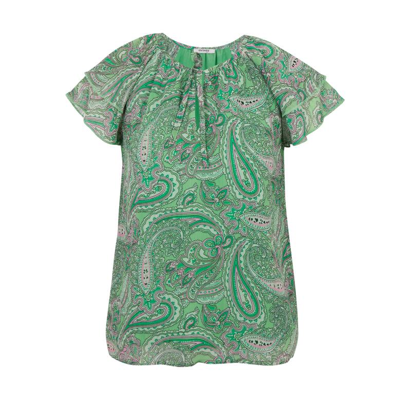 Zelená dámska vzorovaná blúzka