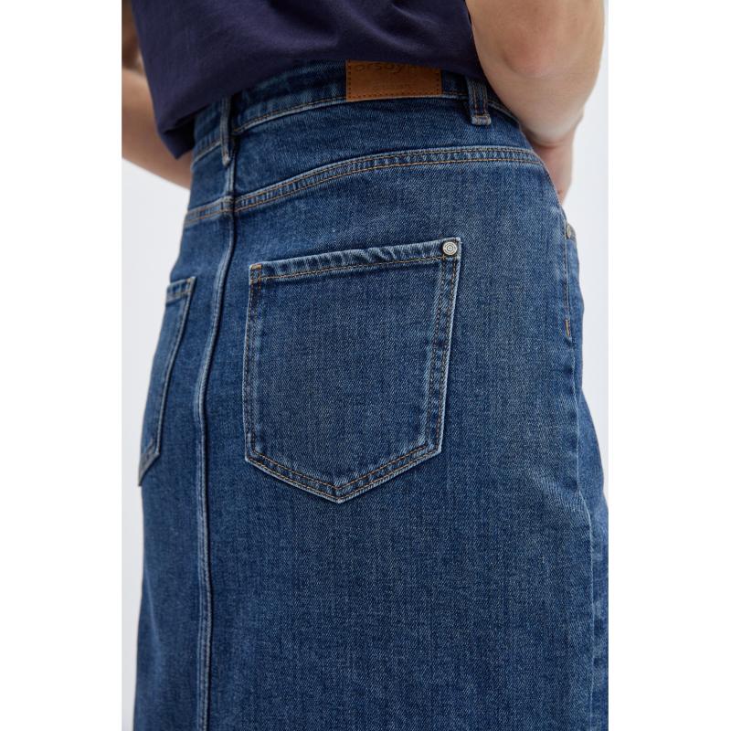 Modrá dámska džínsová sukňa