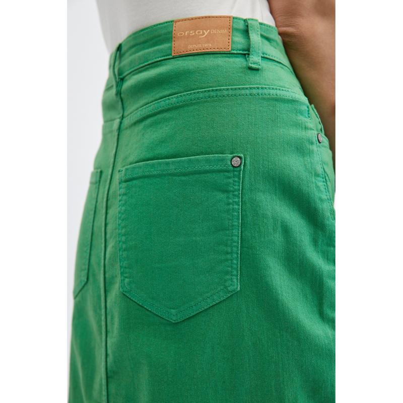 Zelená dámska džínsová sukňa