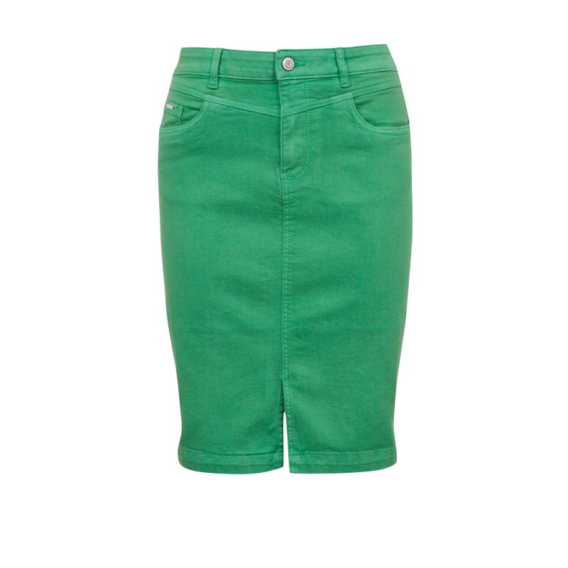 Zelená dámska džínsová sukňa