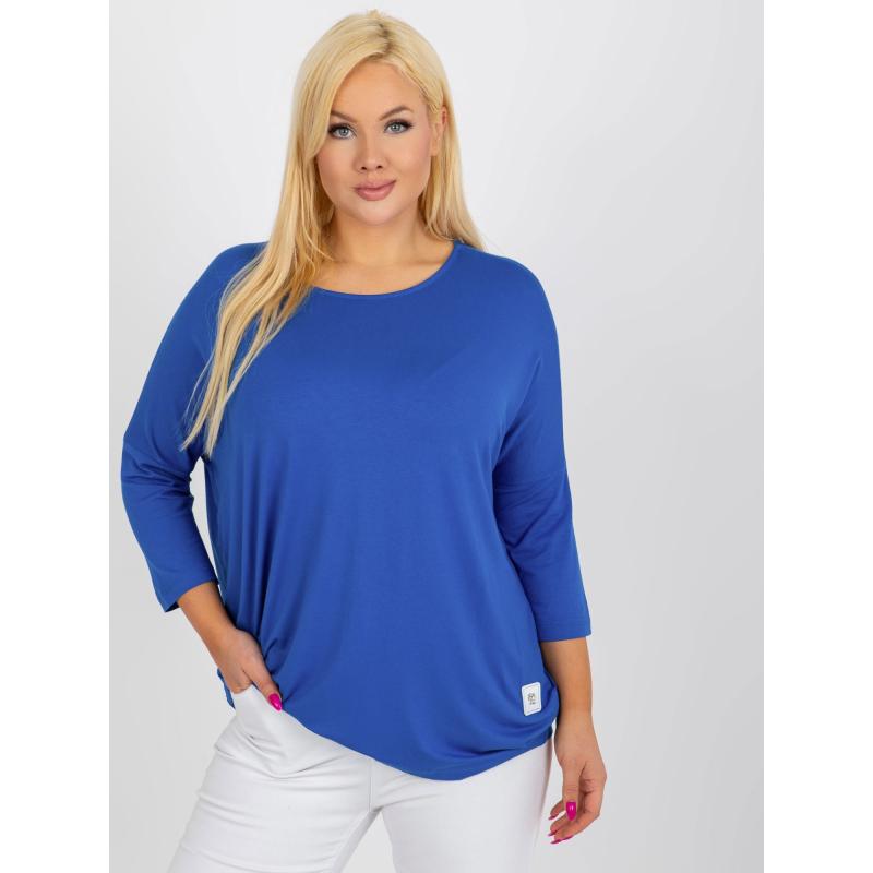 Női plus size basic viszkóz blúz GIGA sötétkék
