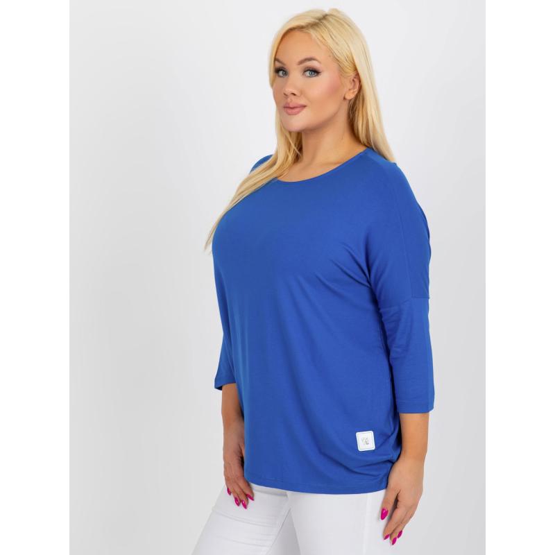 Női plus size basic viszkóz blúz GIGA sötétkék