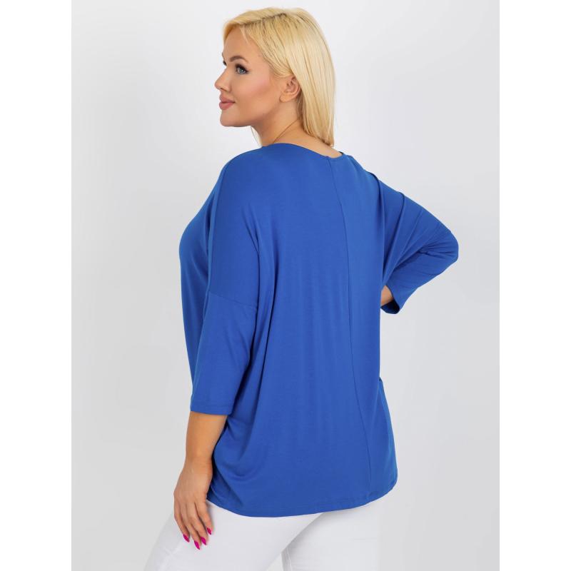 Női plus size basic viszkóz blúz GIGA sötétkék