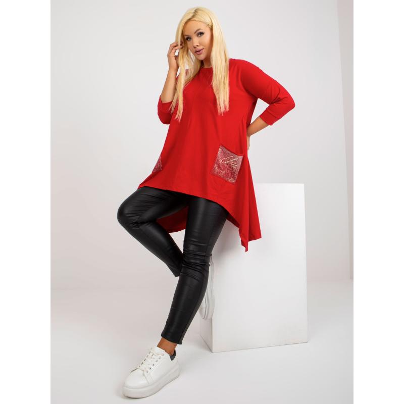 Dámská halenka s 3/4 rukávy plus size RITA červená 