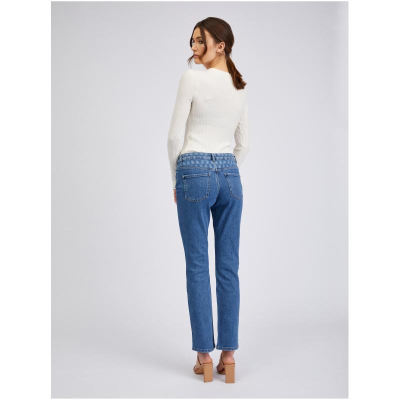 Modré dámské straight fit džíny