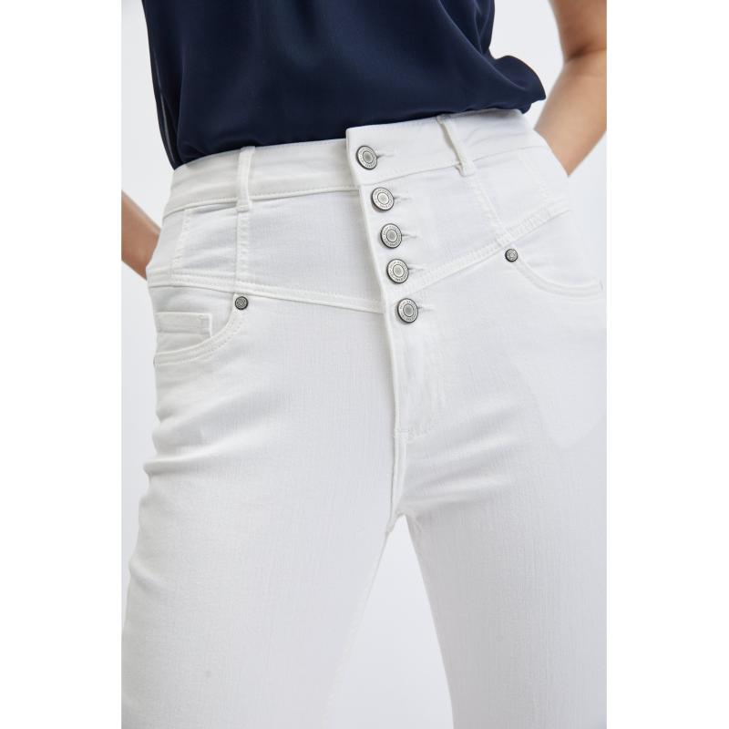 Bílé dámské skinny fit džíny