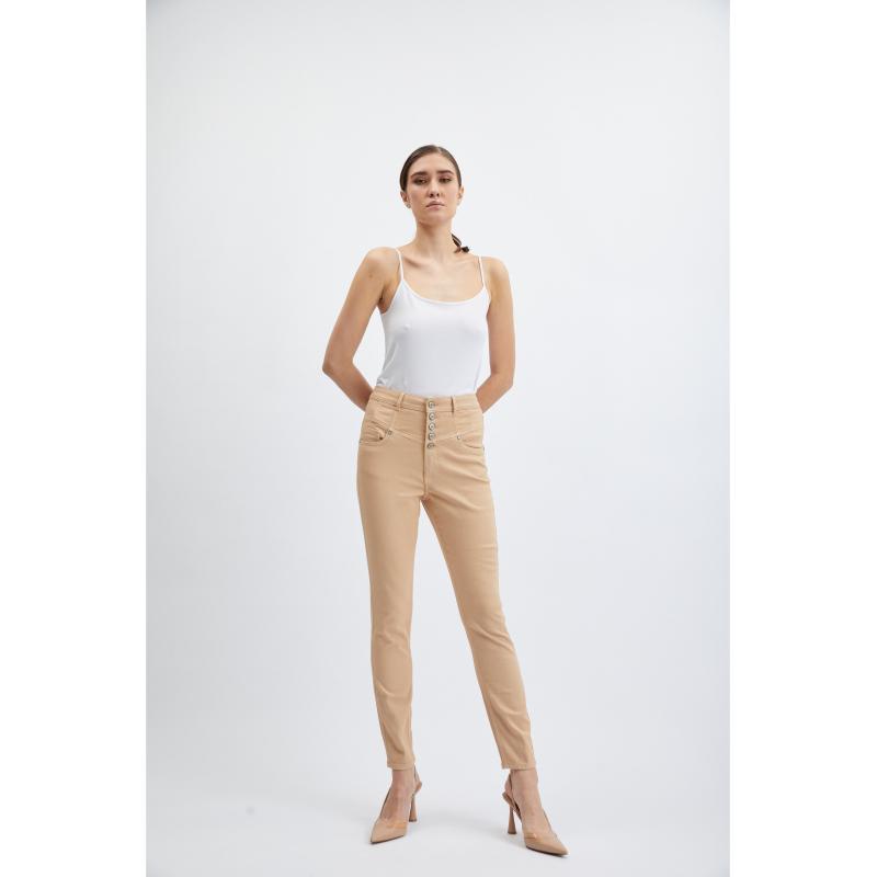 Béžové dámské skinny fit džíny