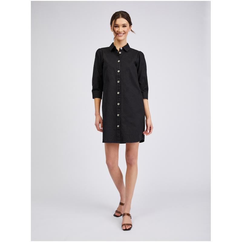 Čierne dámske džínsové šaty