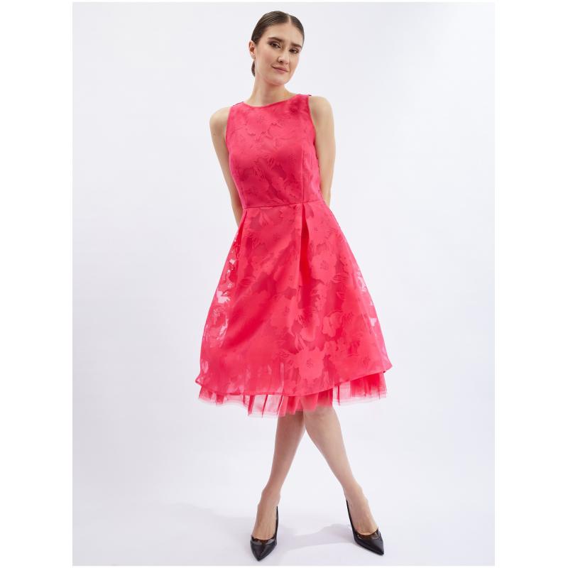 Sötét rózsaszín női ruha díszes részletekkel