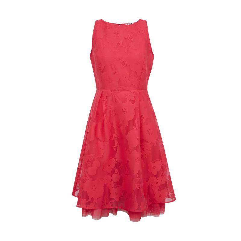 Sötét rózsaszín női ruha díszes részletekkel