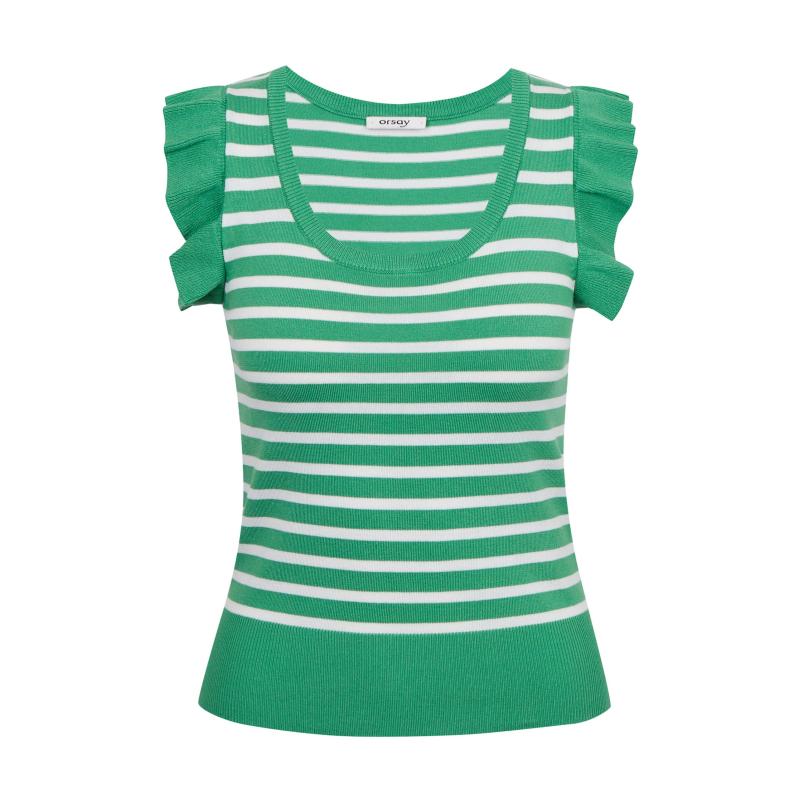 Fehér és zöld női csíkos ing