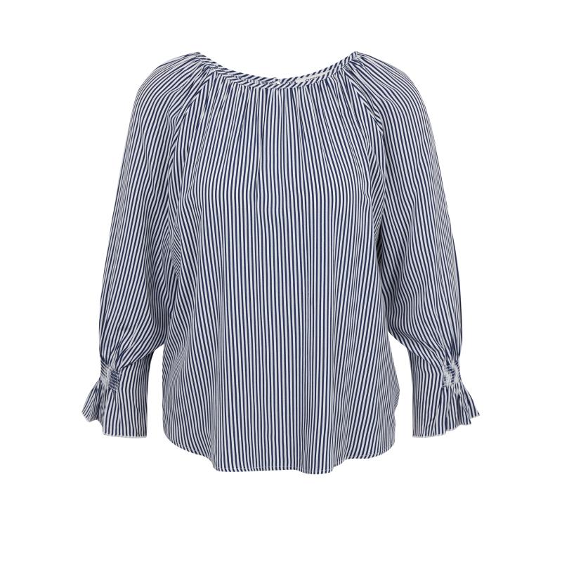Sötétkék női csíkos blúz