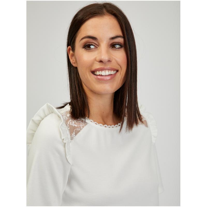 Bílé dámské tričko s průstřihem na zádech