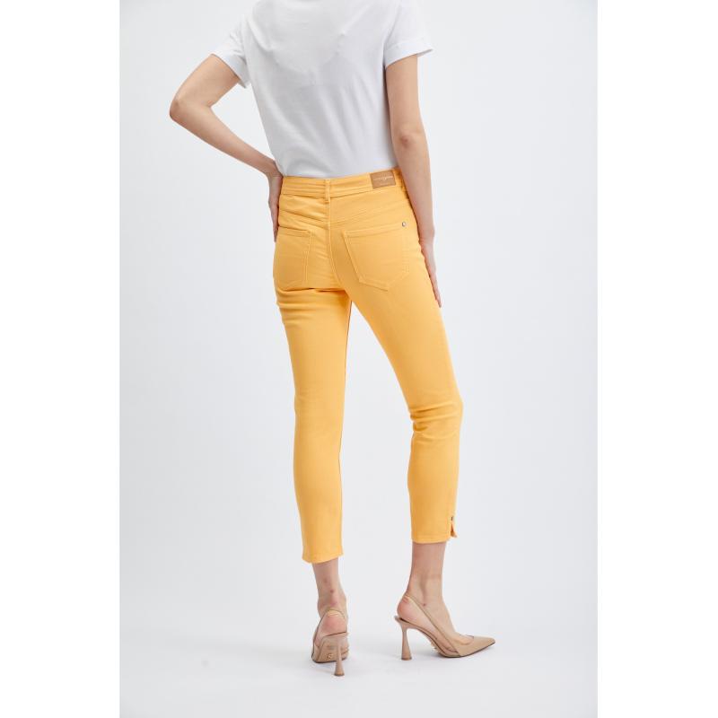 Oranžové dámské zkrácené skinny fit džíny