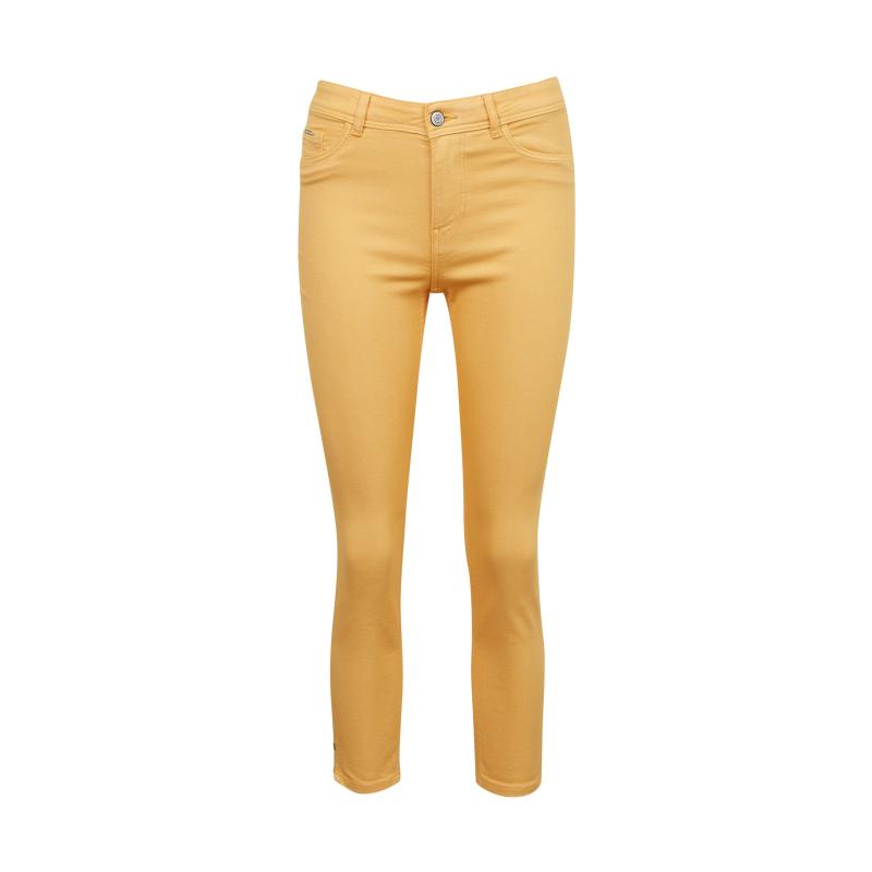 Oranžové dámské zkrácené skinny fit džíny