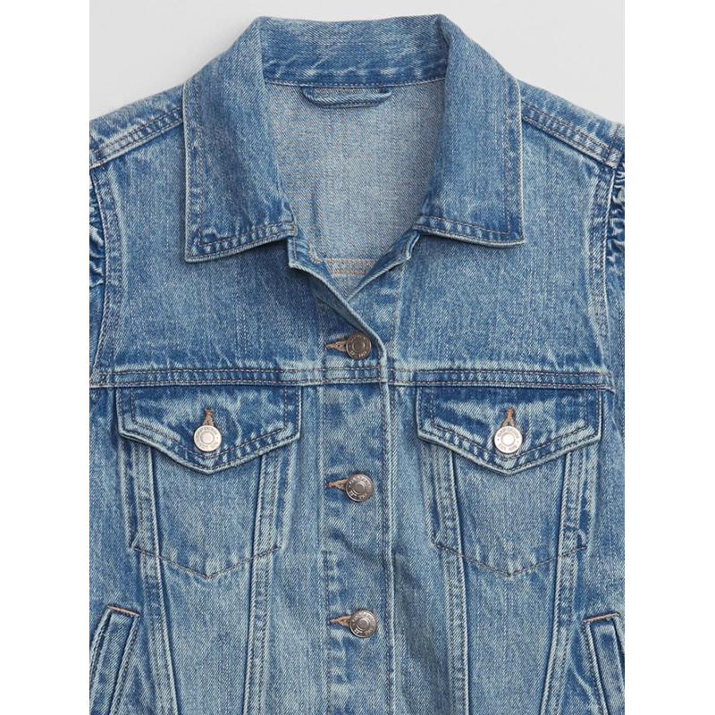 Džínová bunda s nabíranými rukávy