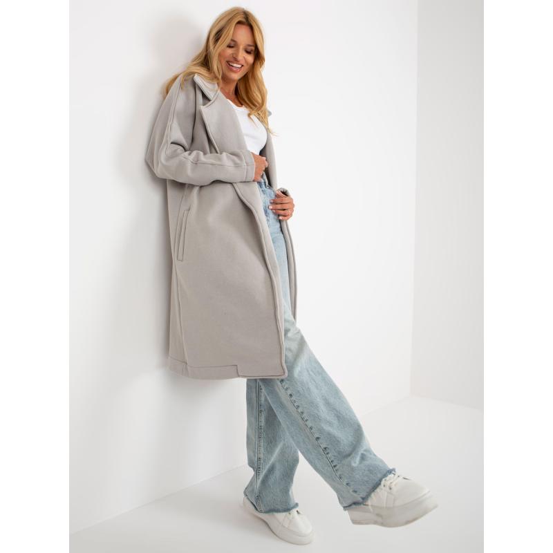 Dámský kabát bez zapínání EORMI šedý 