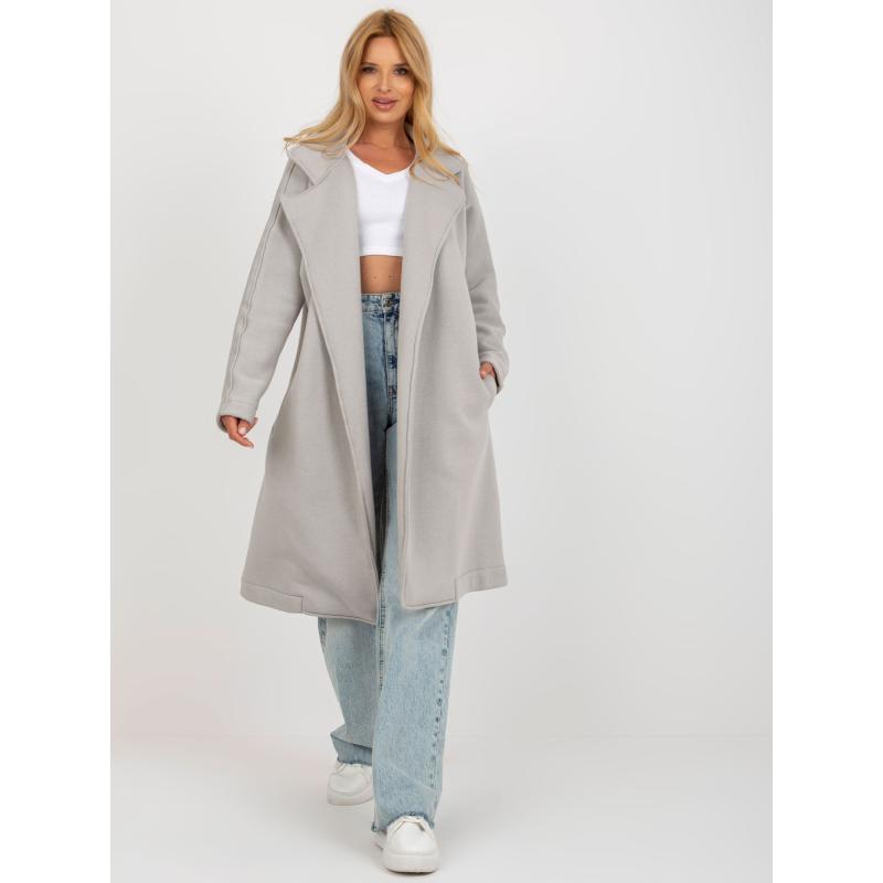 Dámský kabát bez zapínání EORMI šedý 