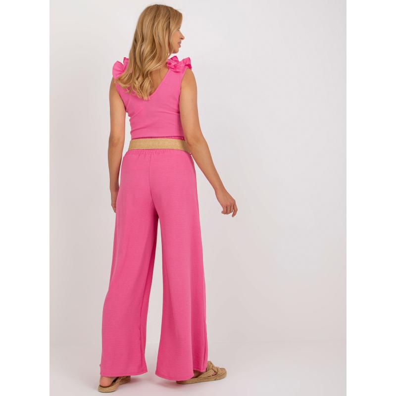 Női magas derekú nadrág PALAZZO fekete