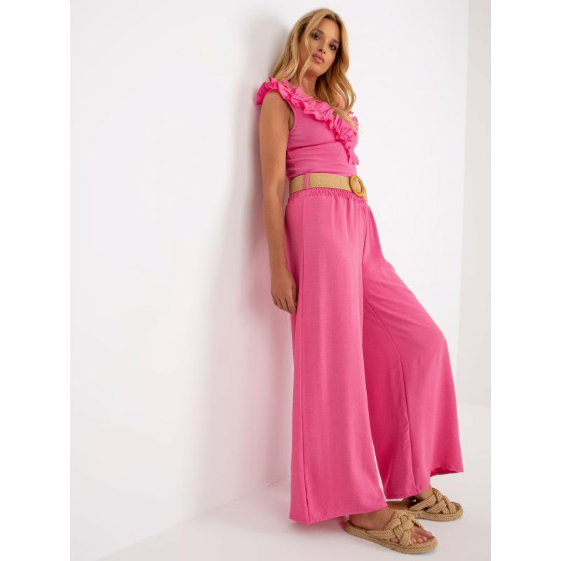 Női magas derekú nadrág PALAZZO fekete