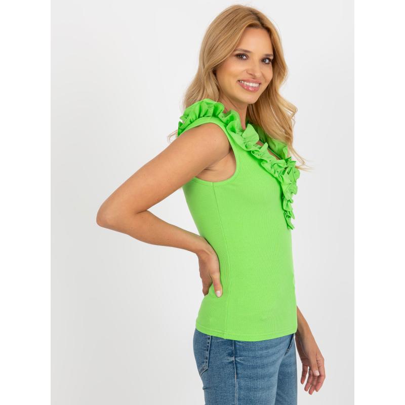 Dámský top s volánky ZEBRA světle zelený