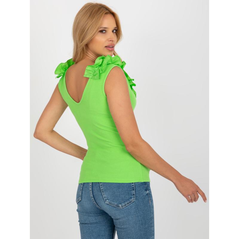Dámský top s volánky ZEBRA světle zelený