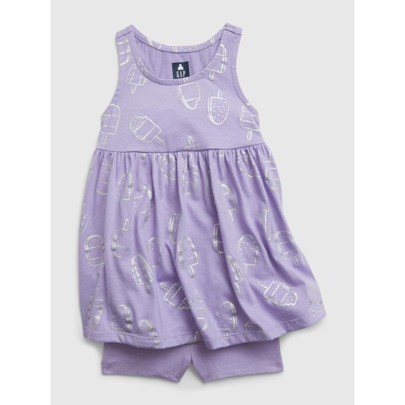 Detské šaty s krátkymi nohavicami