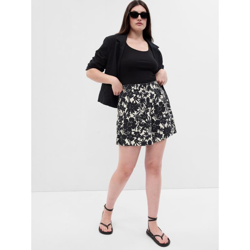 Ľanové vzorované šortky