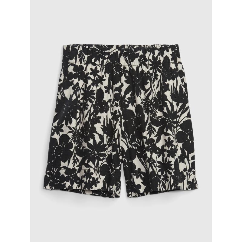 Ľanové vzorované šortky