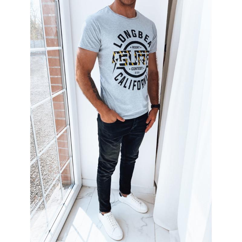 Pánske tričko s potlačou SALIEA svetlo šedé