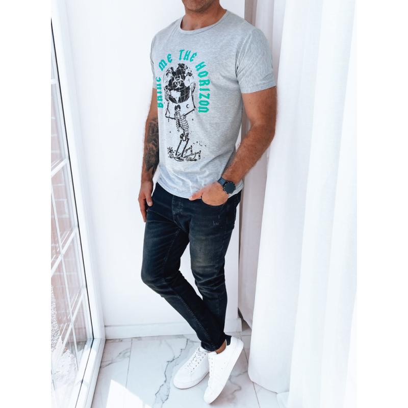 Pánske tričko s potlačou BIA svetlo šedé