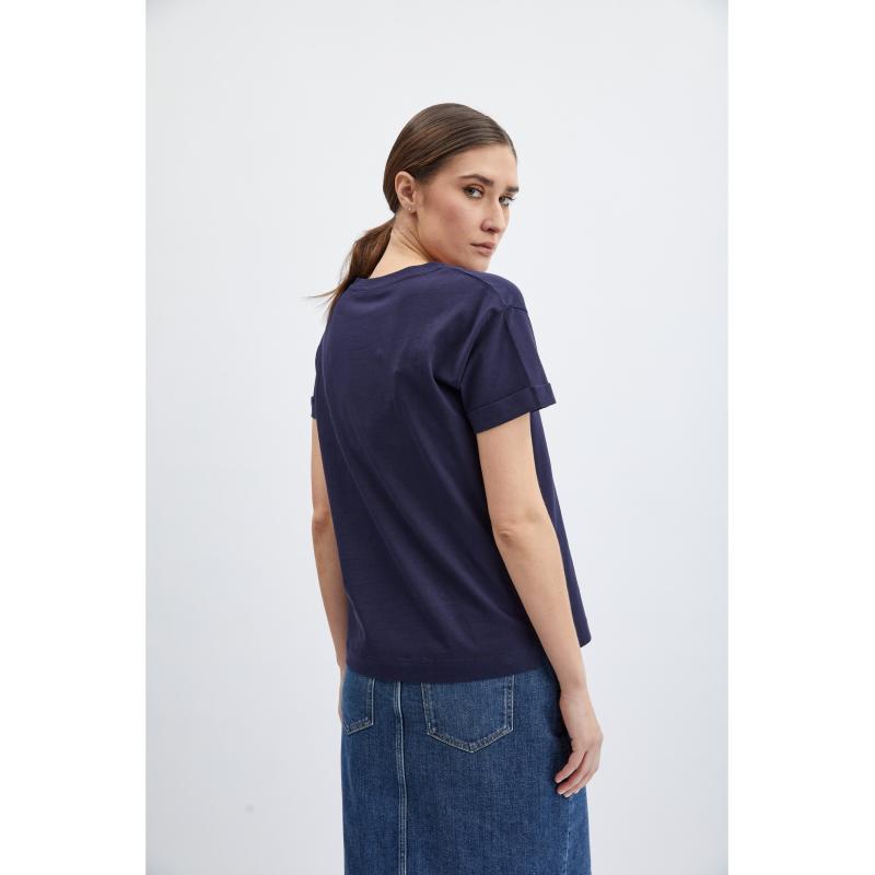 Tmavomodré dámske tričko