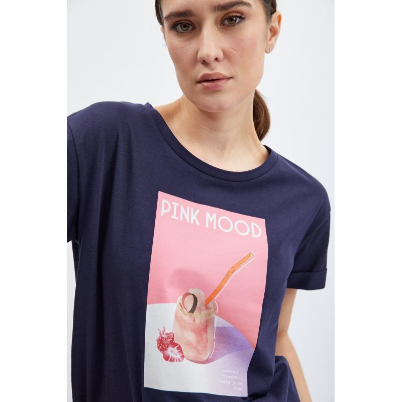 Tmavomodré dámske tričko