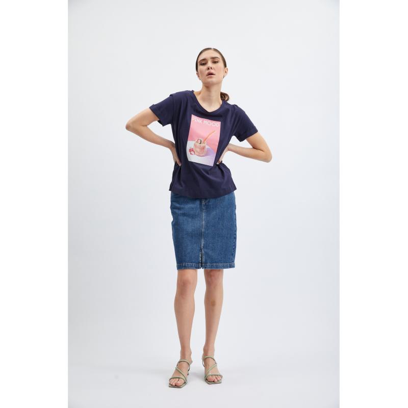 Tmavomodré dámske tričko