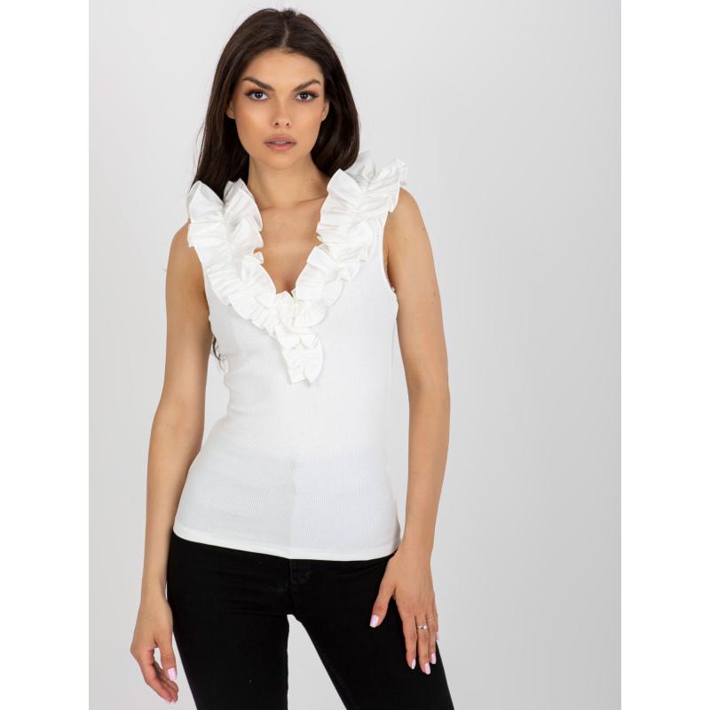 Dámský top s výstřihem na zádech JOLENTA ecru