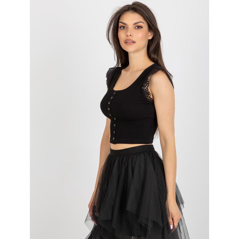 Dámská halenka s krajkovými rukávy BOZENA černá 